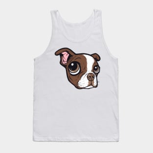 Brown Boston Terrier Face Tank Top